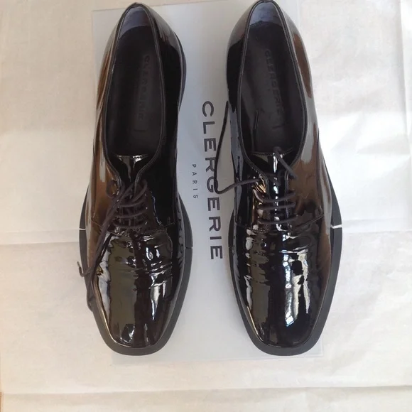 CLERGERIE Black Genuine Leather Shoes** 42, 12